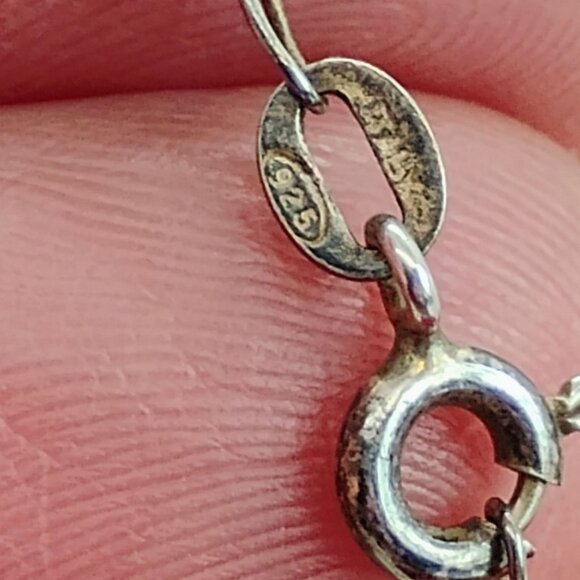 Vtg Art Nouveau Deco Carnelian Sterling Silver Pendant Necklace 18" Chain - Picture 11 of 13